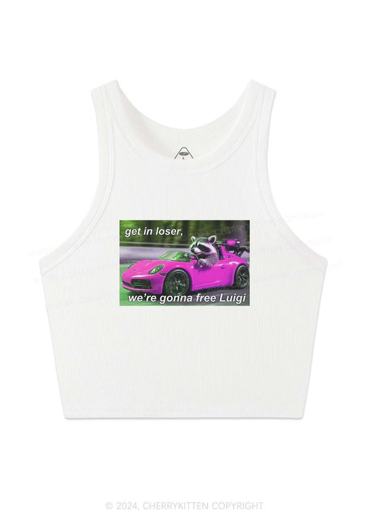 Get In Loser Free Him Y2K Crop Tank Top Cherrykitten