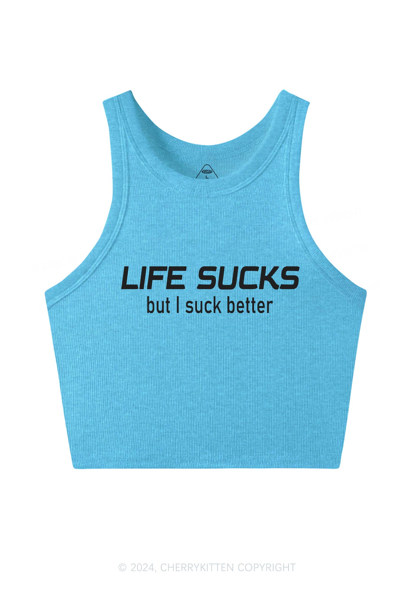 Life Sucks Y2K Crop Tank Top Cherrykitten