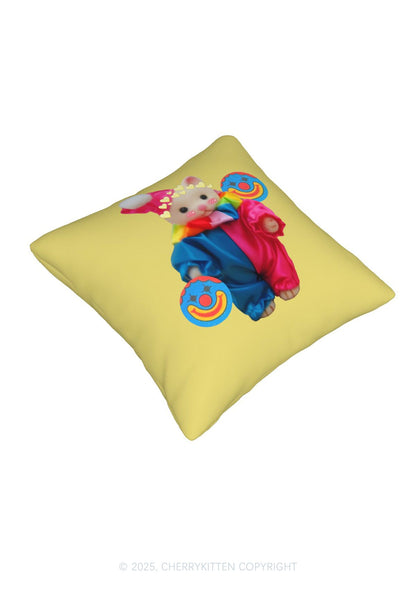 Chat Clown Y2K Throw Pillow Cover Cherrykitten