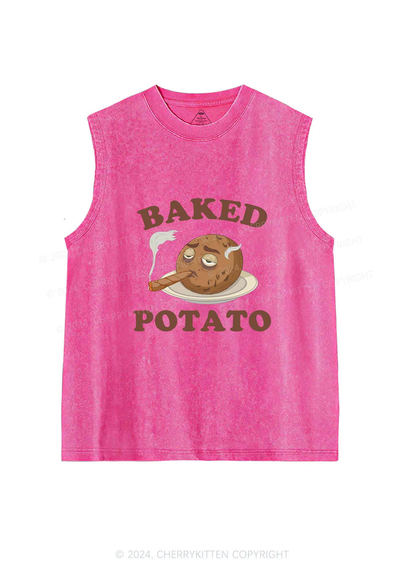 Baked Potato Y2K Washed Tank Cherrykitten