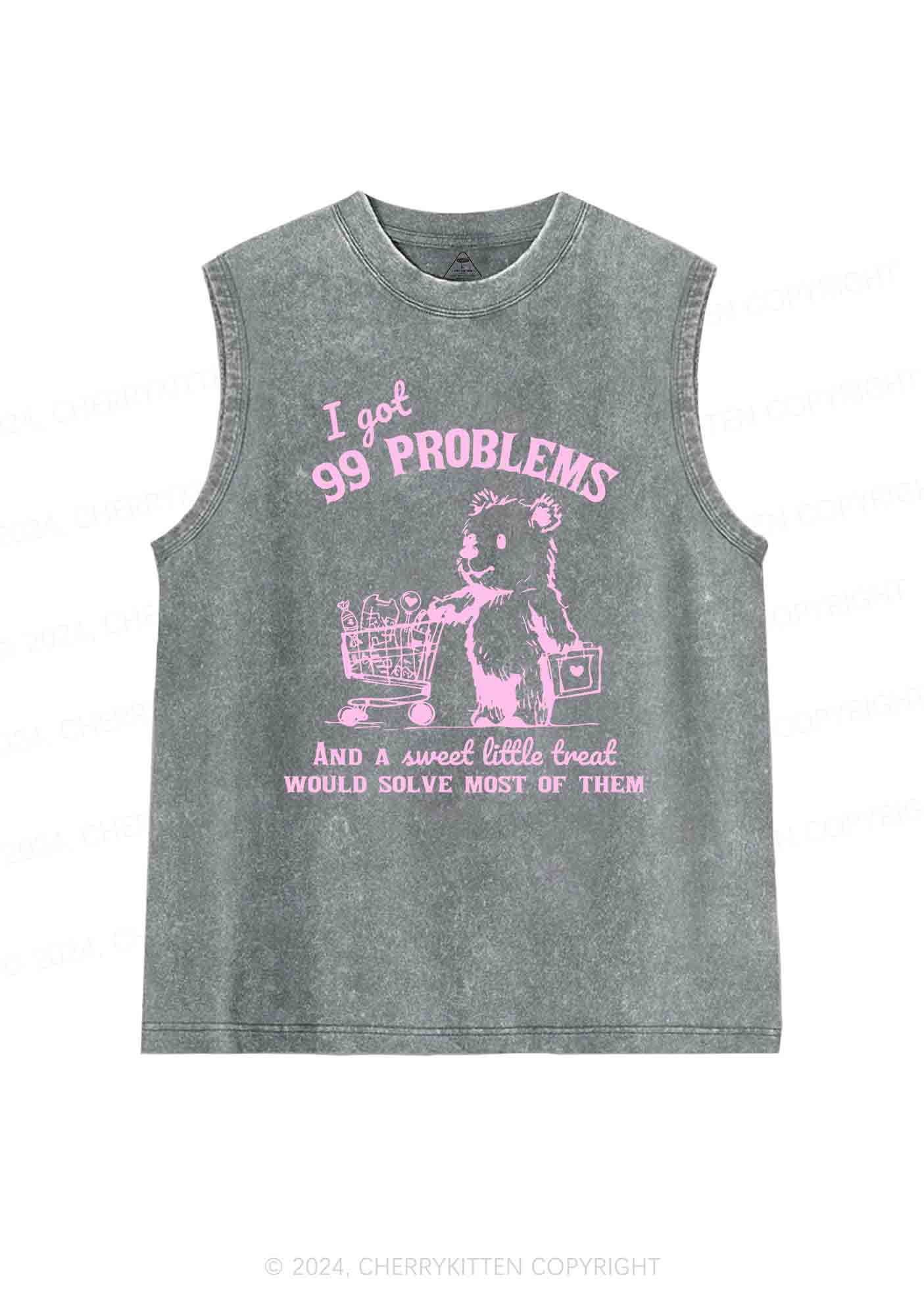 Ninety-nine Poblems Y2K Washed Tank Cherrykitten