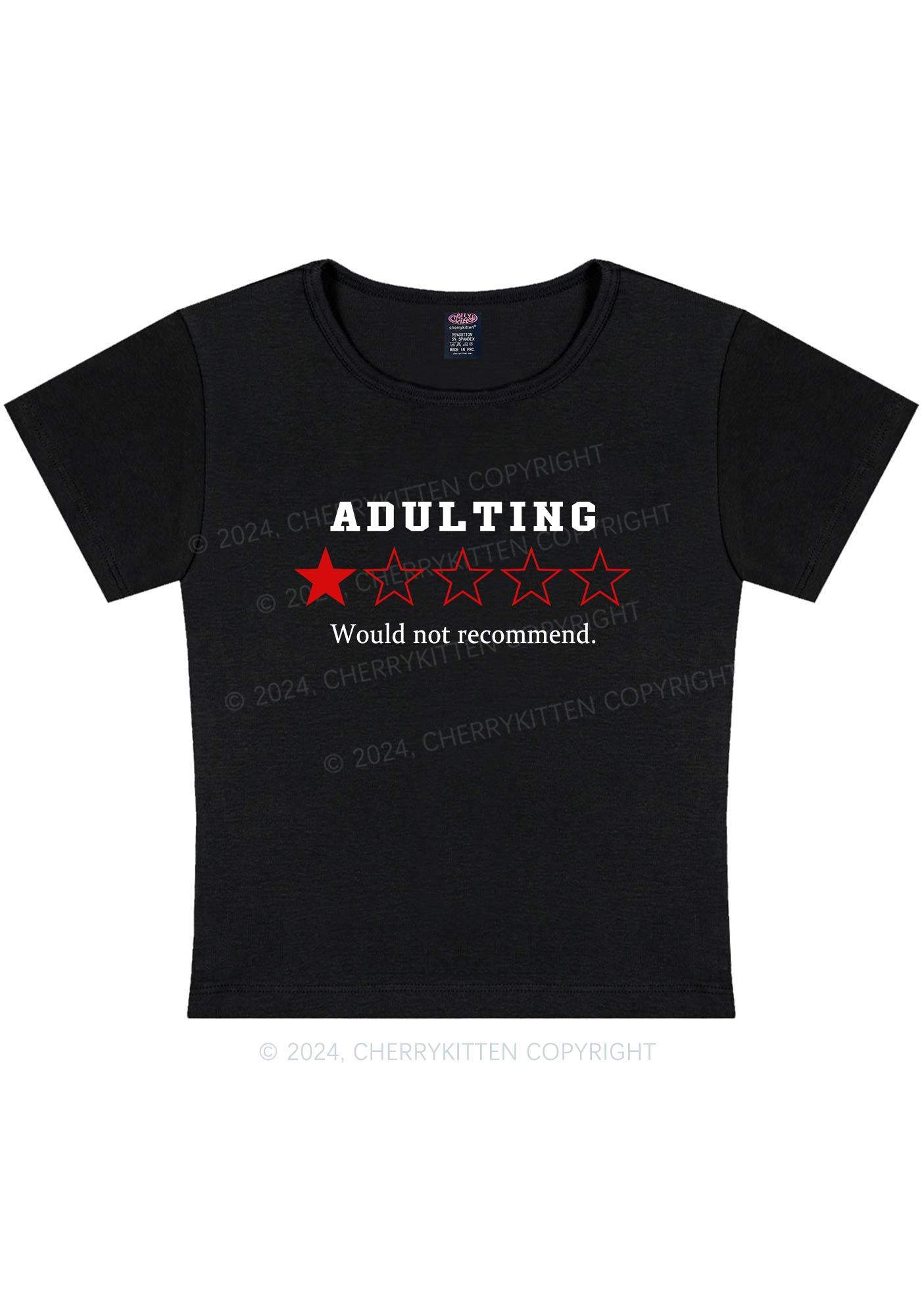 Adulting Not Recommend Y2K Baby Tee Cherrykitten