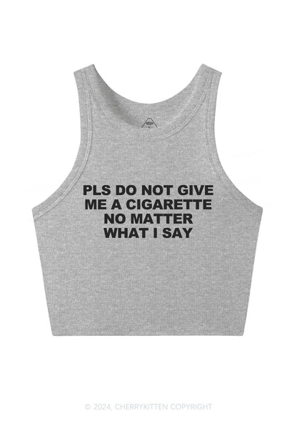 Don't Give Me Cigarette Y2K Crop Tank Top Cherrykitten