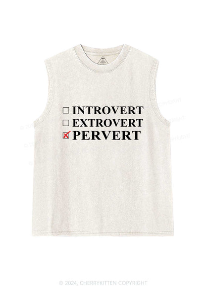 Be Pervert Y2K Washed Tank Cherrykitten