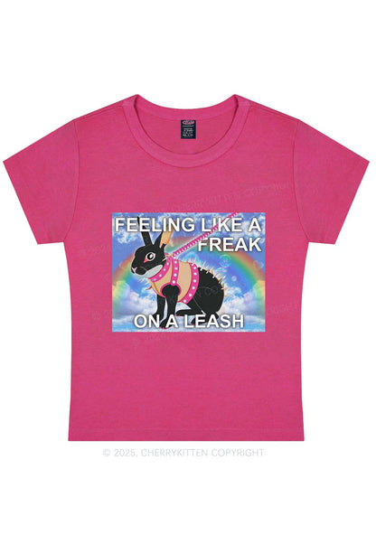 Freak On A Leash Y2K Baby Tee Cherrykitten