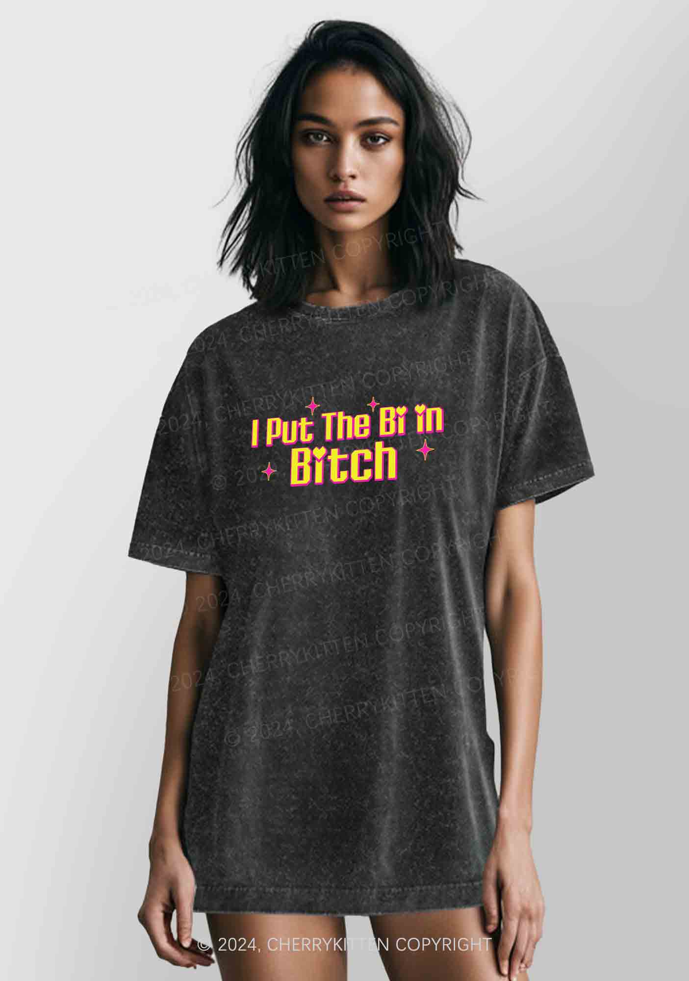 Put The Bi In Bxxch Y2K Washed Tee Cherrykitten