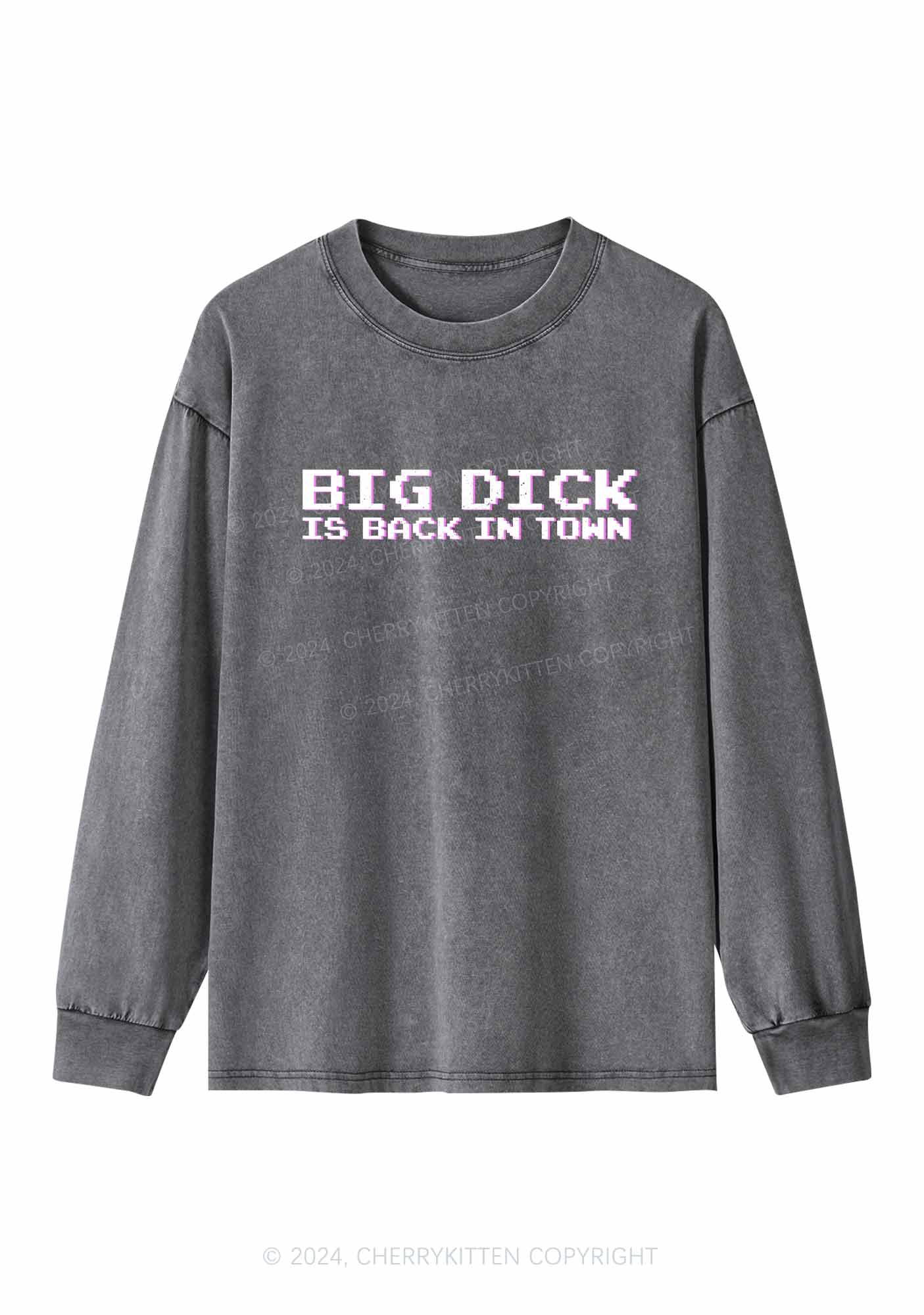 Big Is Back In Town Y2K Washed Long Sleeves Cherrykitten