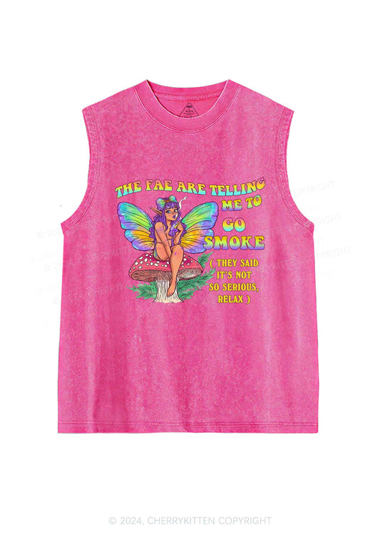 The Fae Smoke Y2K Washed Tank Cherrykitten