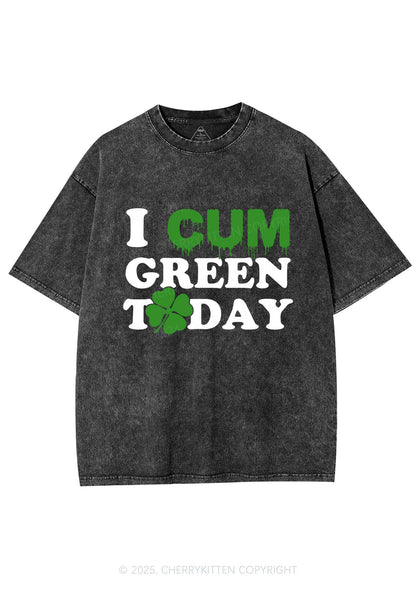 I Cxm Green Today St Patricks Y2K Washed Tee Cherrykitten