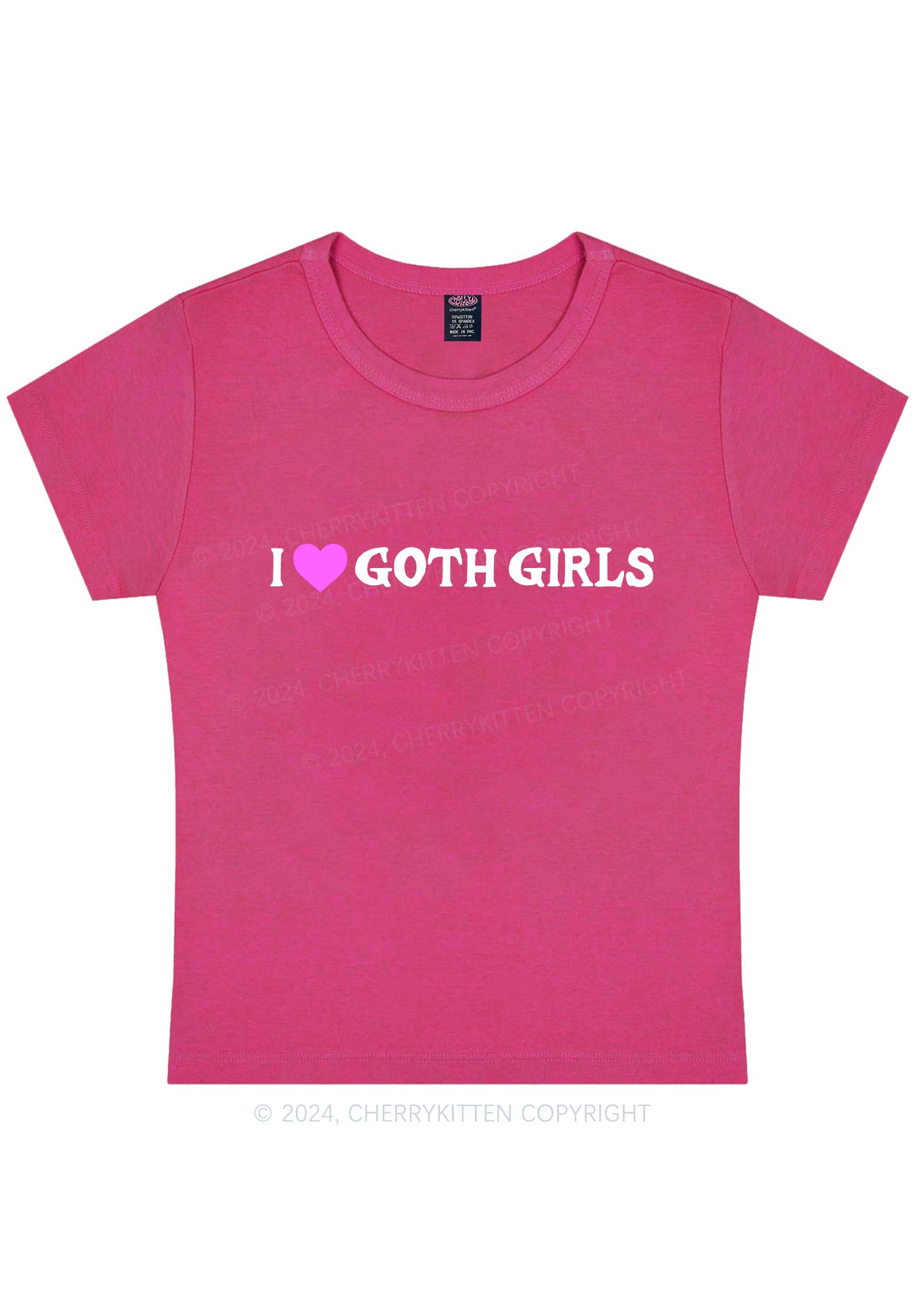 I Love Goth Girls Y2K Baby Tee Cherrykitten