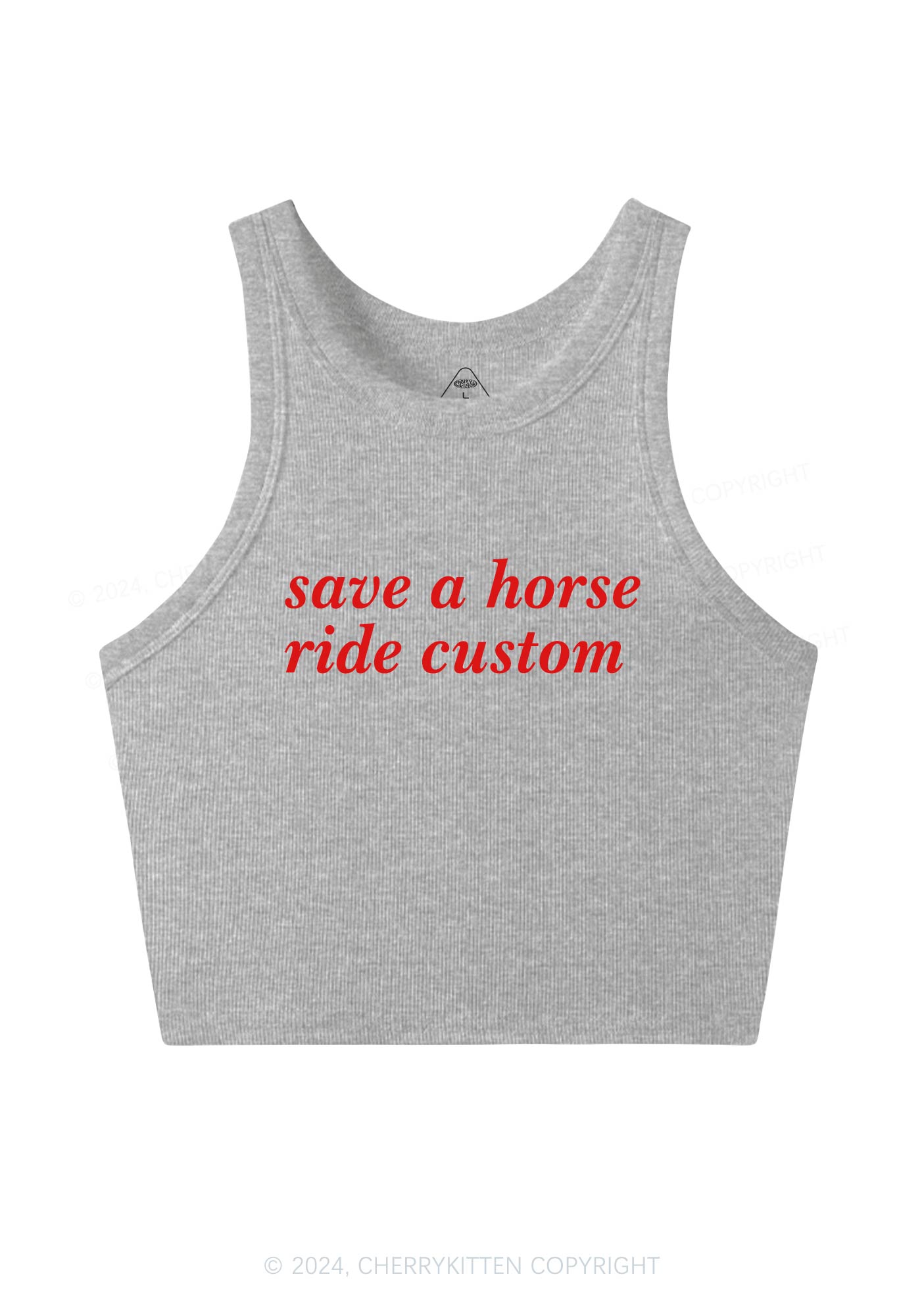 Save Horse Ride Custom Y2K Crop Tank Top Cherrykitten