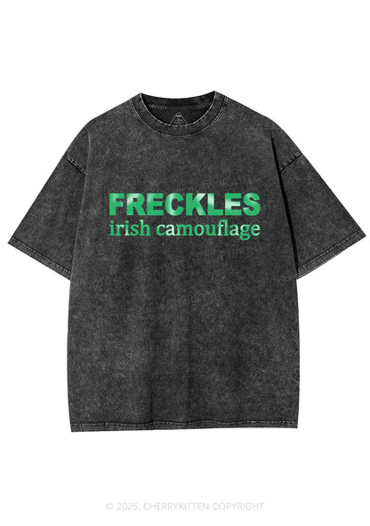 Freckles Irish Camouflage St Patricks Y2K Washed Tee Cherrykitten