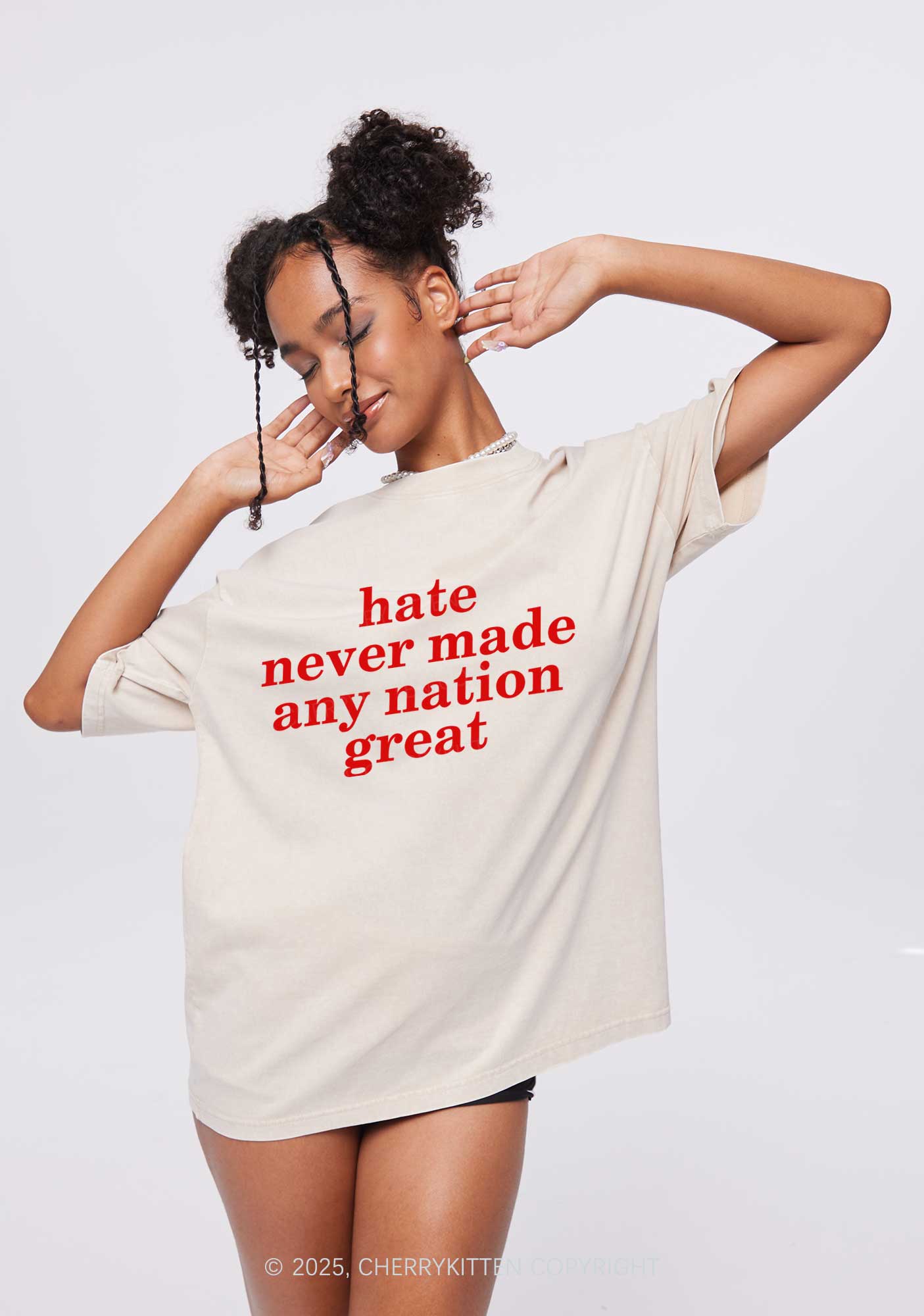 Hate Never Made Nation Great Y2K Washed Tee Cherrykitten