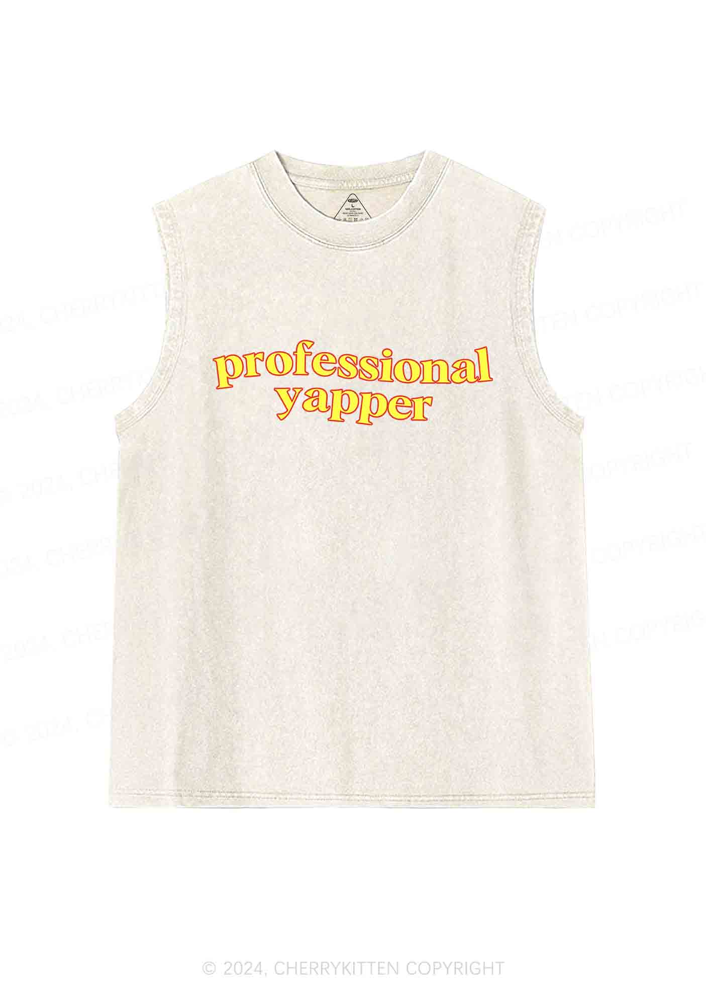 Professional Yapper Y2K Washed Tank Cherrykitten