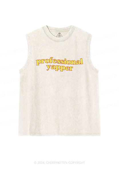 Professional Yapper Y2K Washed Tank Cherrykitten