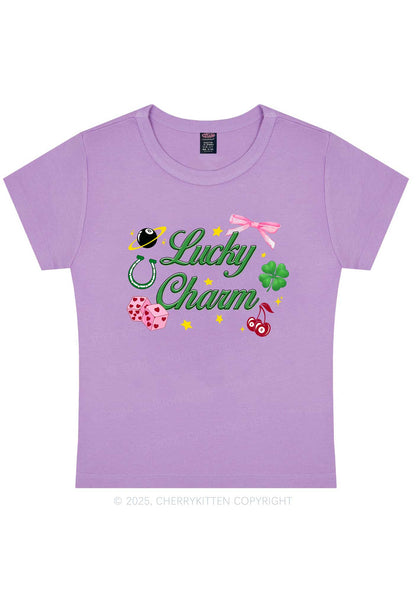 Lucky Charm St Patricks Y2K Baby Tee Cherrykitten