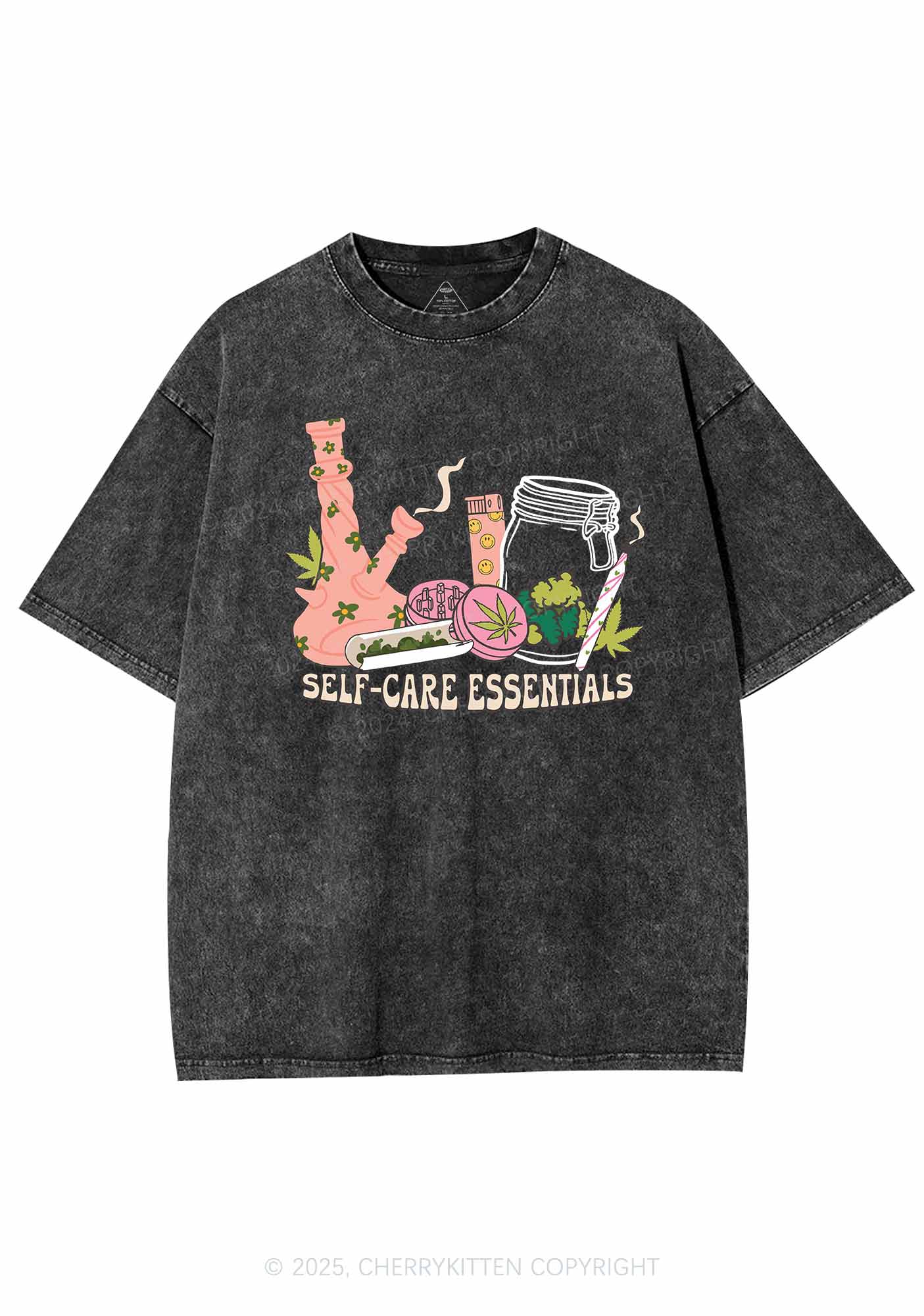 Self-Care Essentials Y2K Washed Tee Cherrykitten