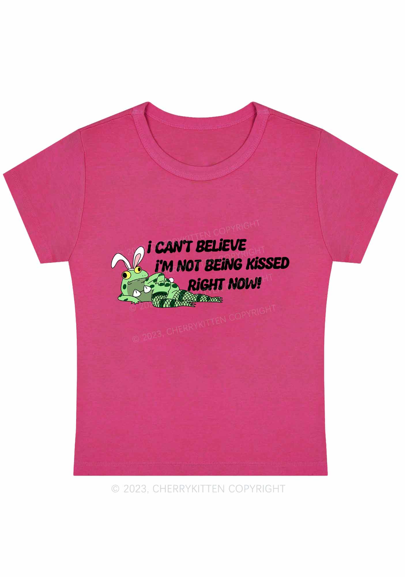 Curvy I'm Not Being Kissed Right Now Y2K Baby Tee Cherrykitten