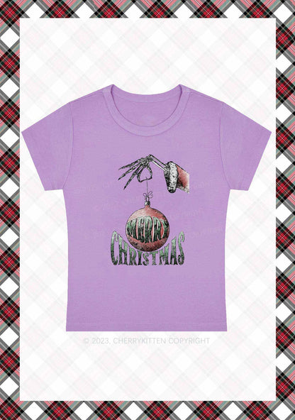 Merry Christmas Ball Baby Tee Cherrykitten