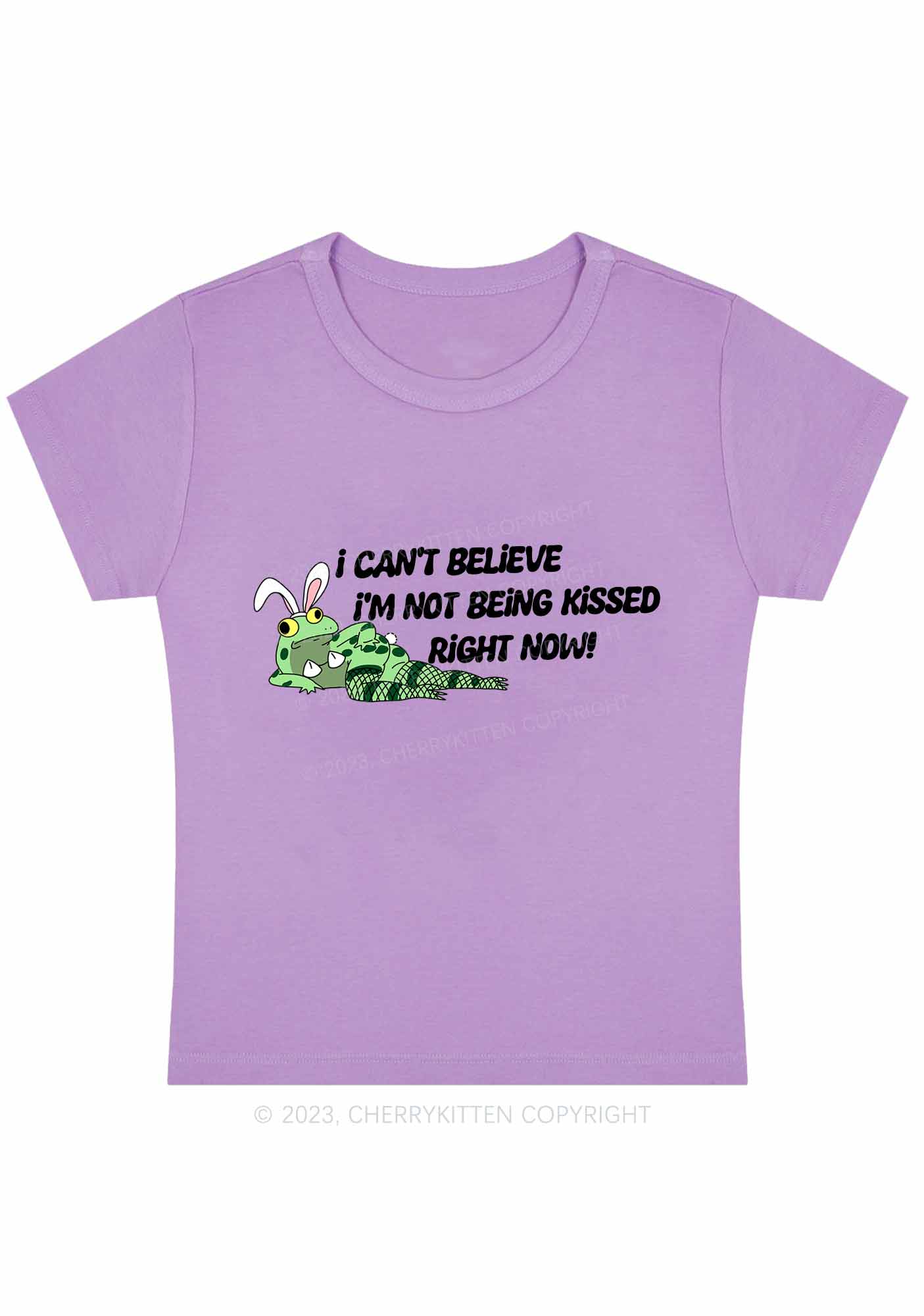 Curvy I'm Not Being Kissed Right Now Y2K Baby Tee Cherrykitten