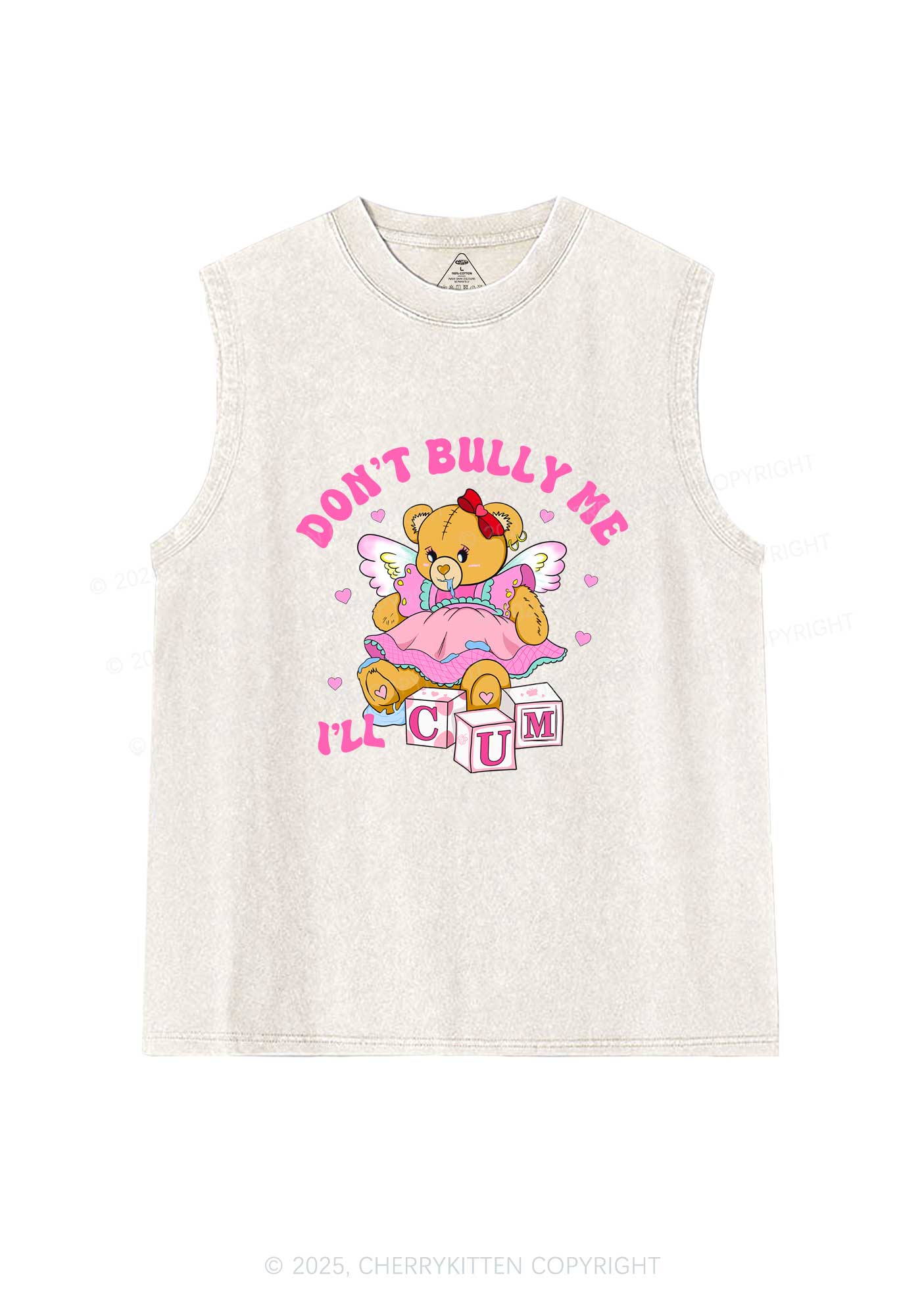 Dont Bully Bear Y2K Washed Tank Cherrykitten