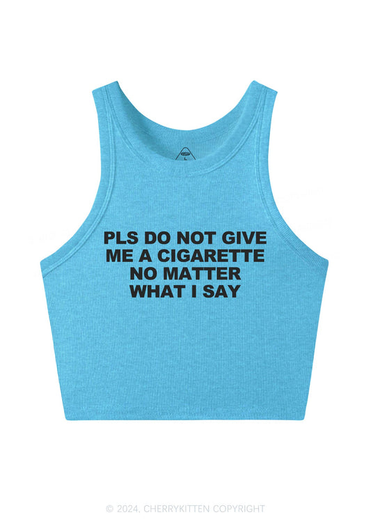 Don't Give Me Cigarette Y2K Crop Tank Top Cherrykitten