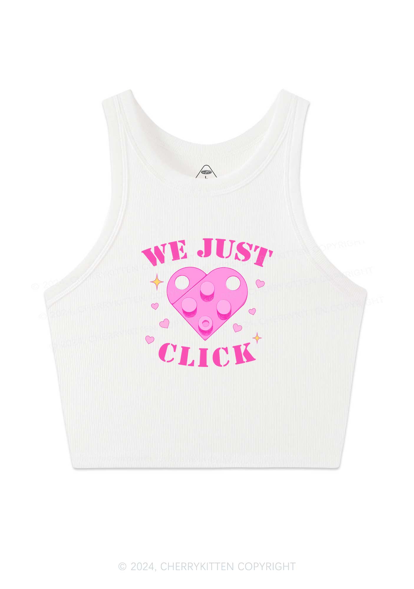 We Just Click Y2K Valentine's Day Crop Tank Top Cherrykitten