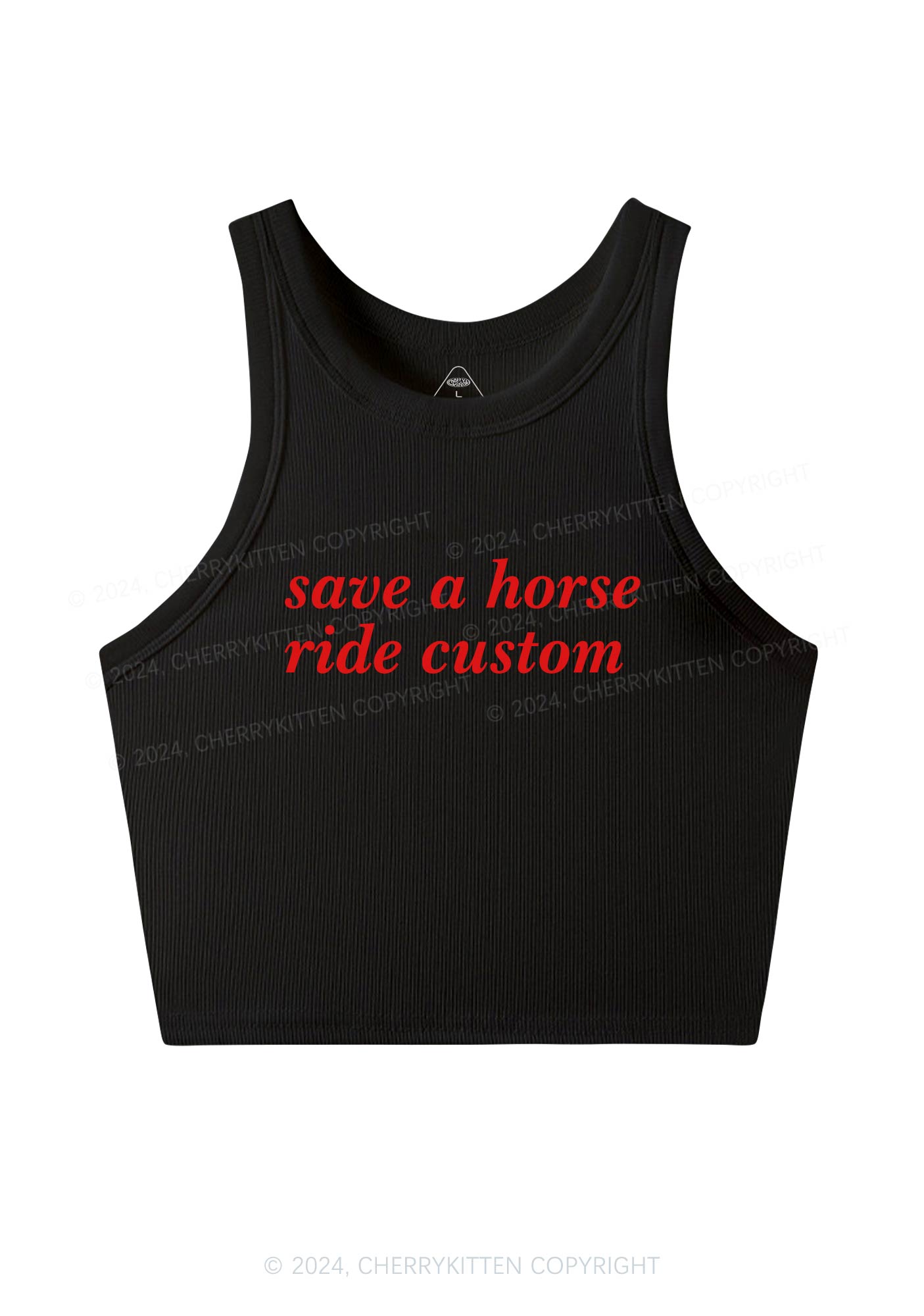 Save Horse Ride Custom Y2K Crop Tank Top Cherrykitten