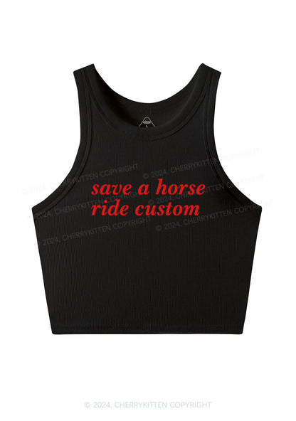 Save Horse Ride Custom Y2K Crop Tank Top Cherrykitten