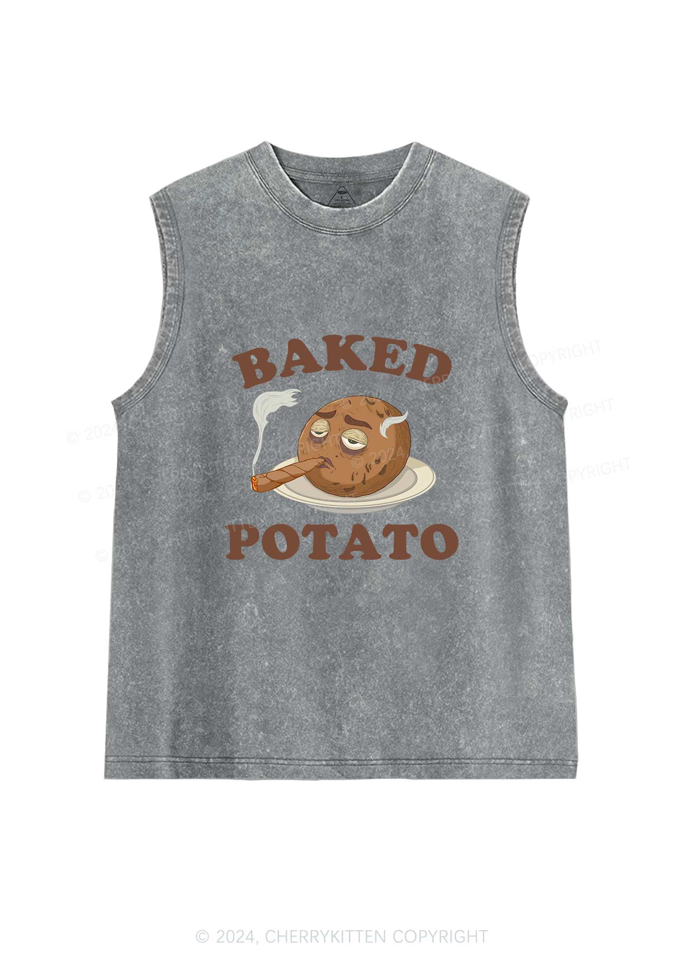 Baked Potato Y2K Washed Tank Cherrykitten