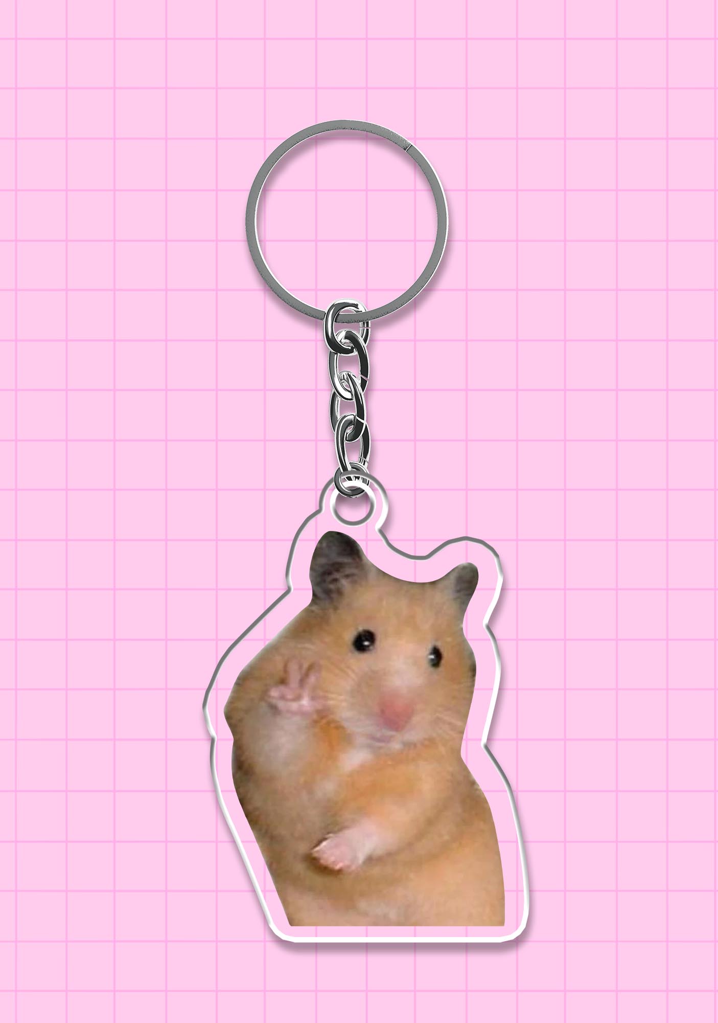 Peace Hamster 1Pc Y2K Keychain Cherrykitten