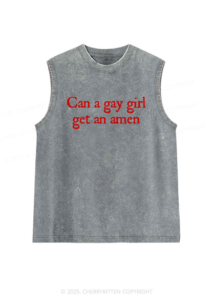 Gay Girl Get Amen Y2K Washed Tank Cherrykitten