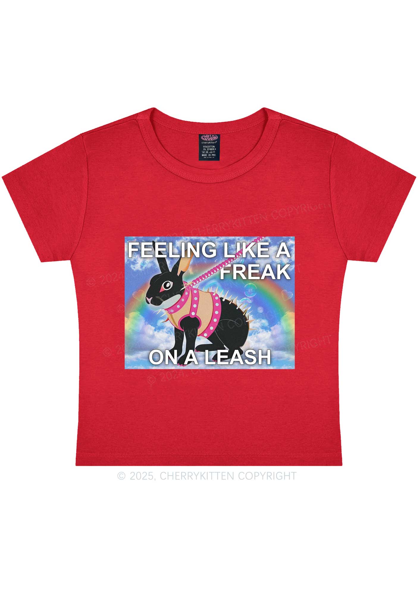 Freak On A Leash Y2K Baby Tee Cherrykitten