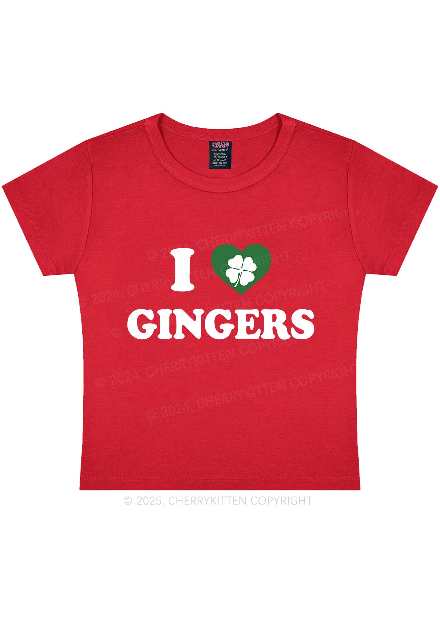 I Love Gingers St Patricks Y2K Baby Tee Cherrykitten