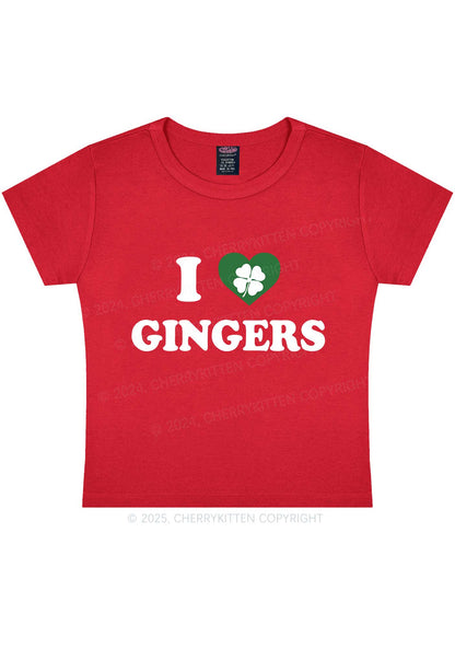 I Love Gingers St Patricks Y2K Baby Tee Cherrykitten