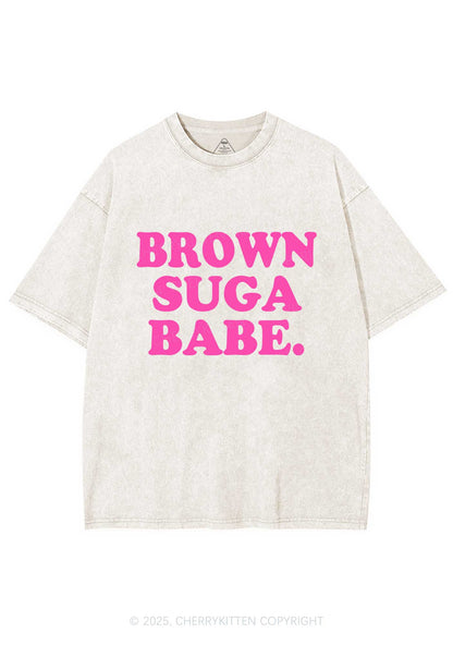 Brown Suga Babe Y2K Washed Tee Cherrykitten