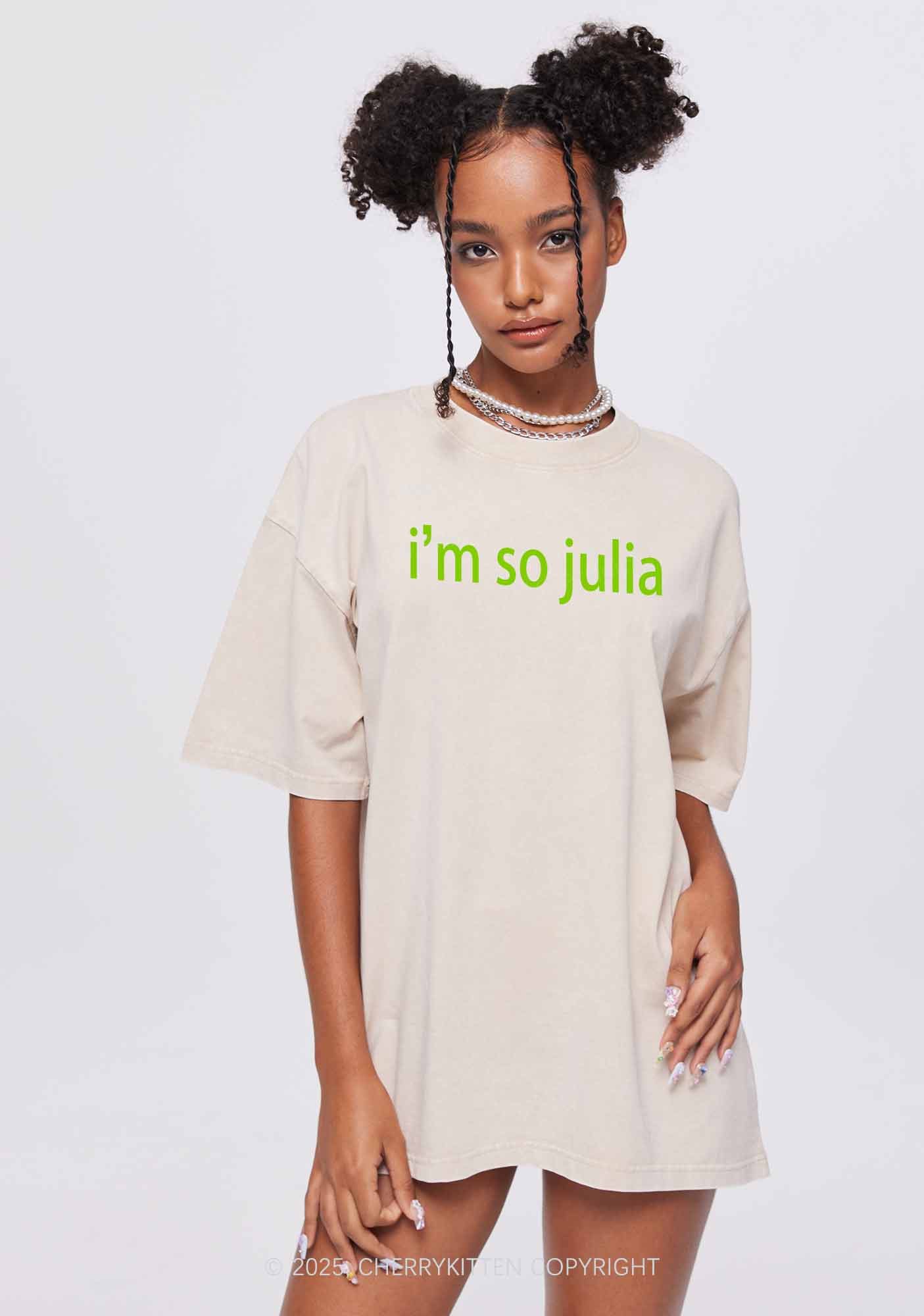 I'm So Julia Y2K Shirts Washed Tee Cherrykitten