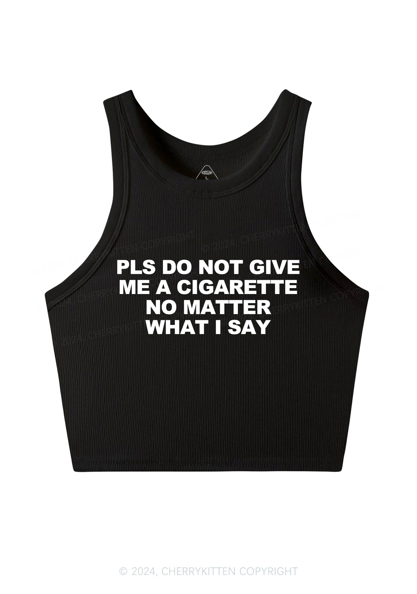 Don't Give Me Cigarette Y2K Crop Tank Top Cherrykitten