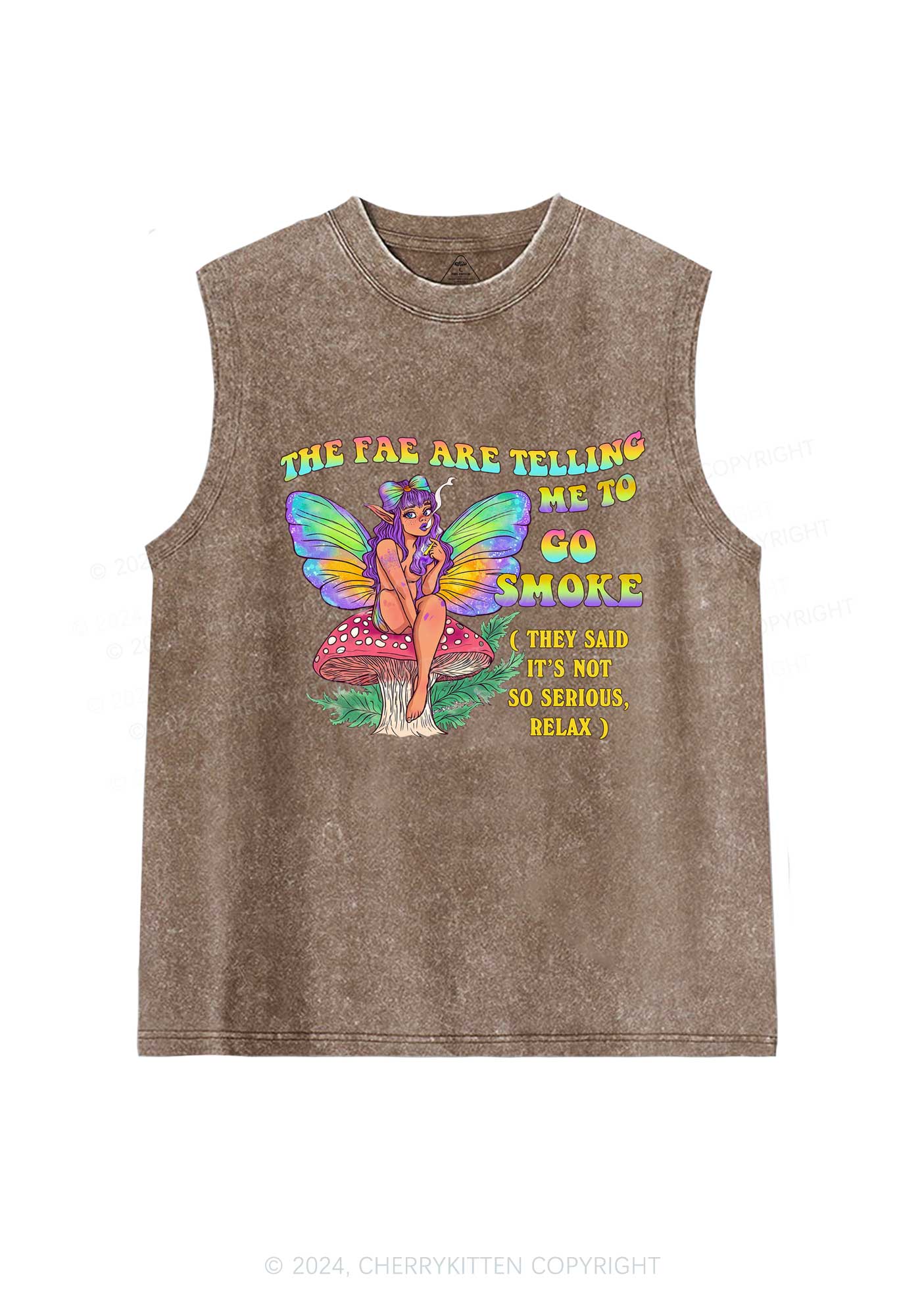 The Fae Smoke Y2K Washed Tank Cherrykitten