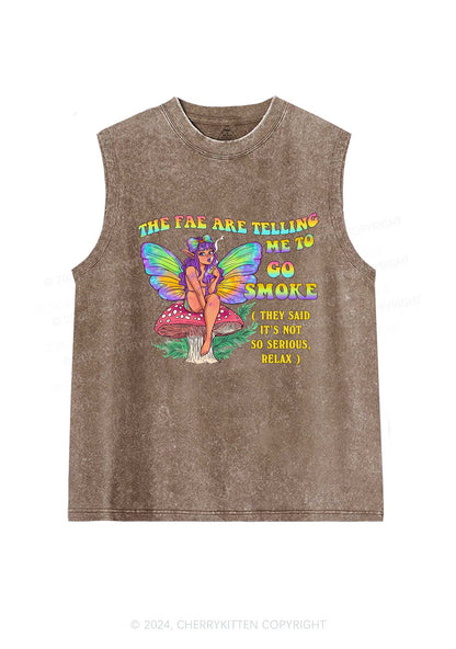 The Fae Smoke Y2K Washed Tank Cherrykitten