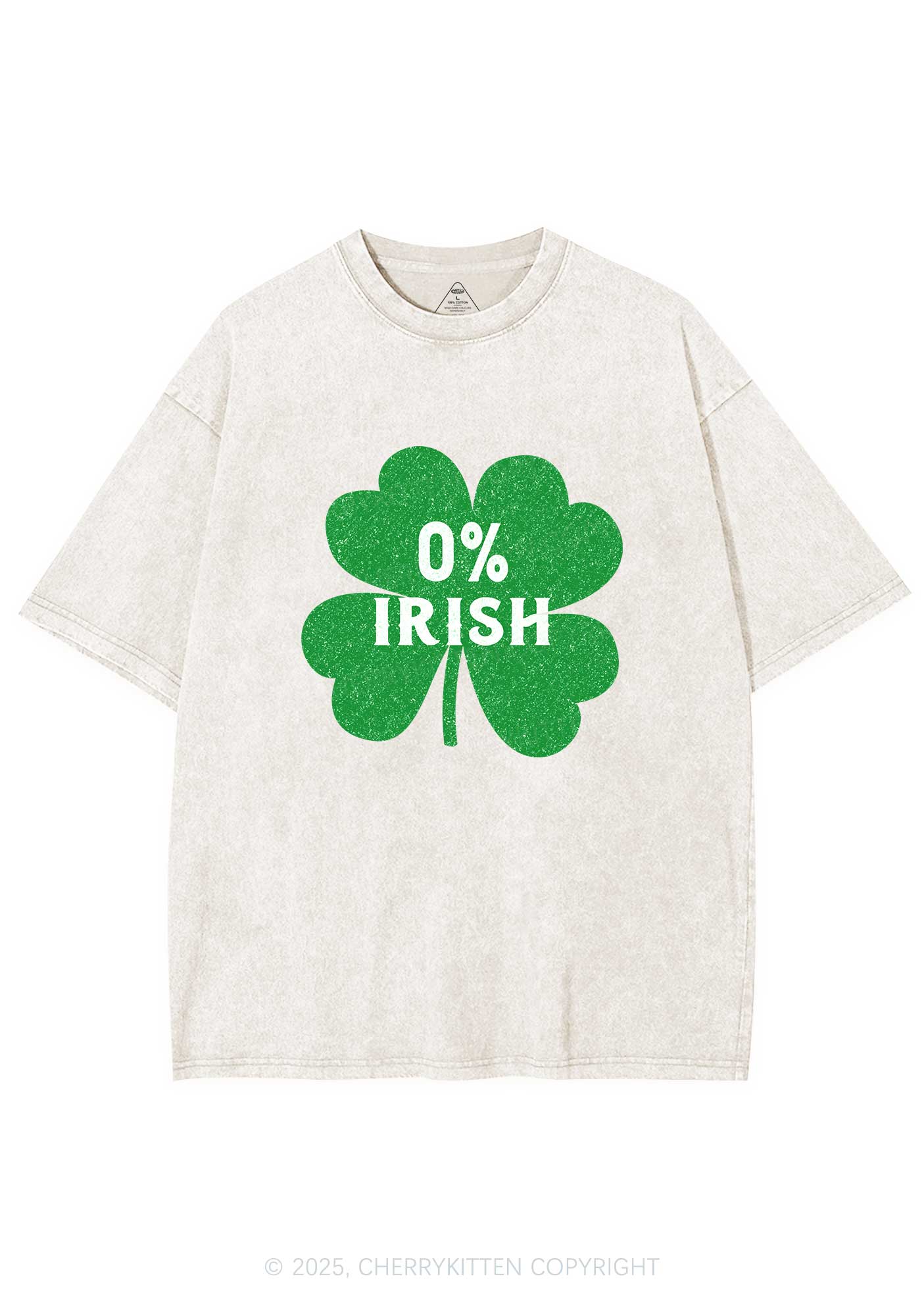 Zero Percent Irish St Patricks Y2K Washed Tee Cherrykitten