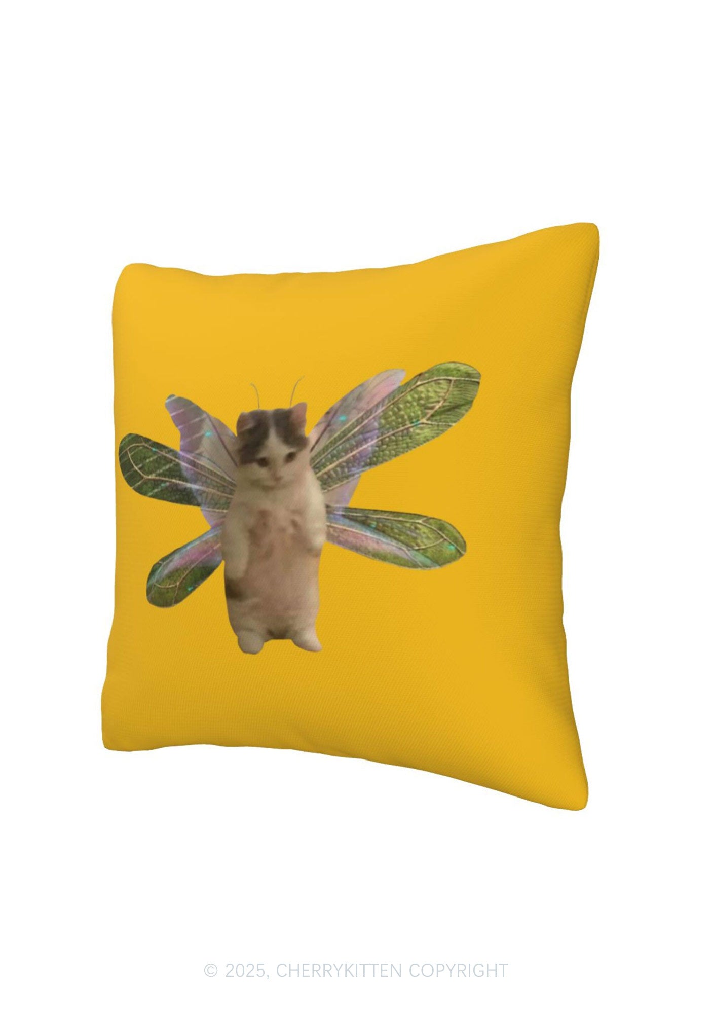 Fairycat Wings Y2K Throw Pillow Cover Cherrykitten