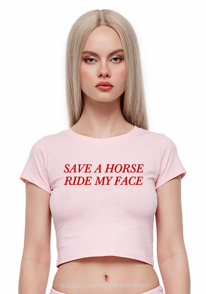 Ride My Face Y2K Baby Tee Cherrykitten