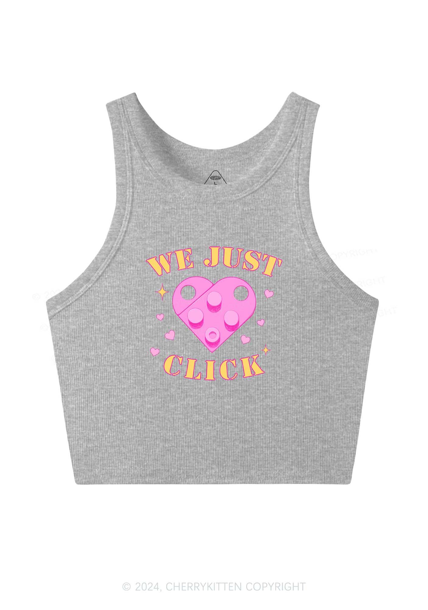 We Just Click Y2K Valentine's Day Crop Tank Top Cherrykitten