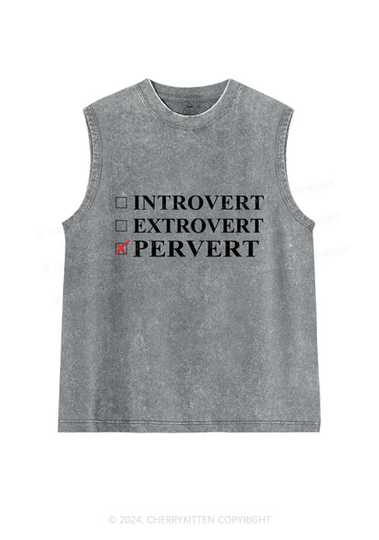 Be Pervert Y2K Washed Tank Cherrykitten