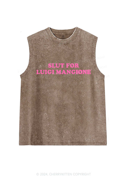 Slxt For Luigi Y2K Washed Tank Cherrykitten