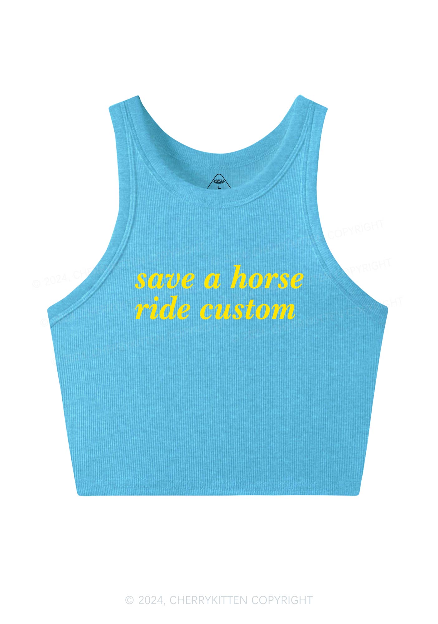 Save Horse Ride Custom Y2K Crop Tank Top Cherrykitten