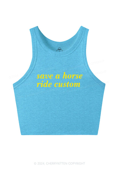 Save Horse Ride Custom Y2K Crop Tank Top Cherrykitten