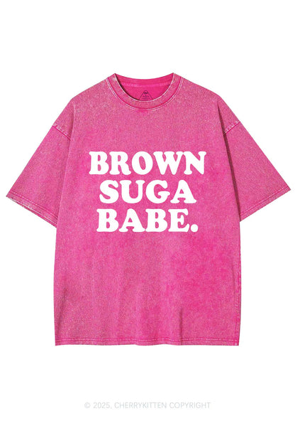 Brown Suga Babe Y2K Washed Tee Cherrykitten