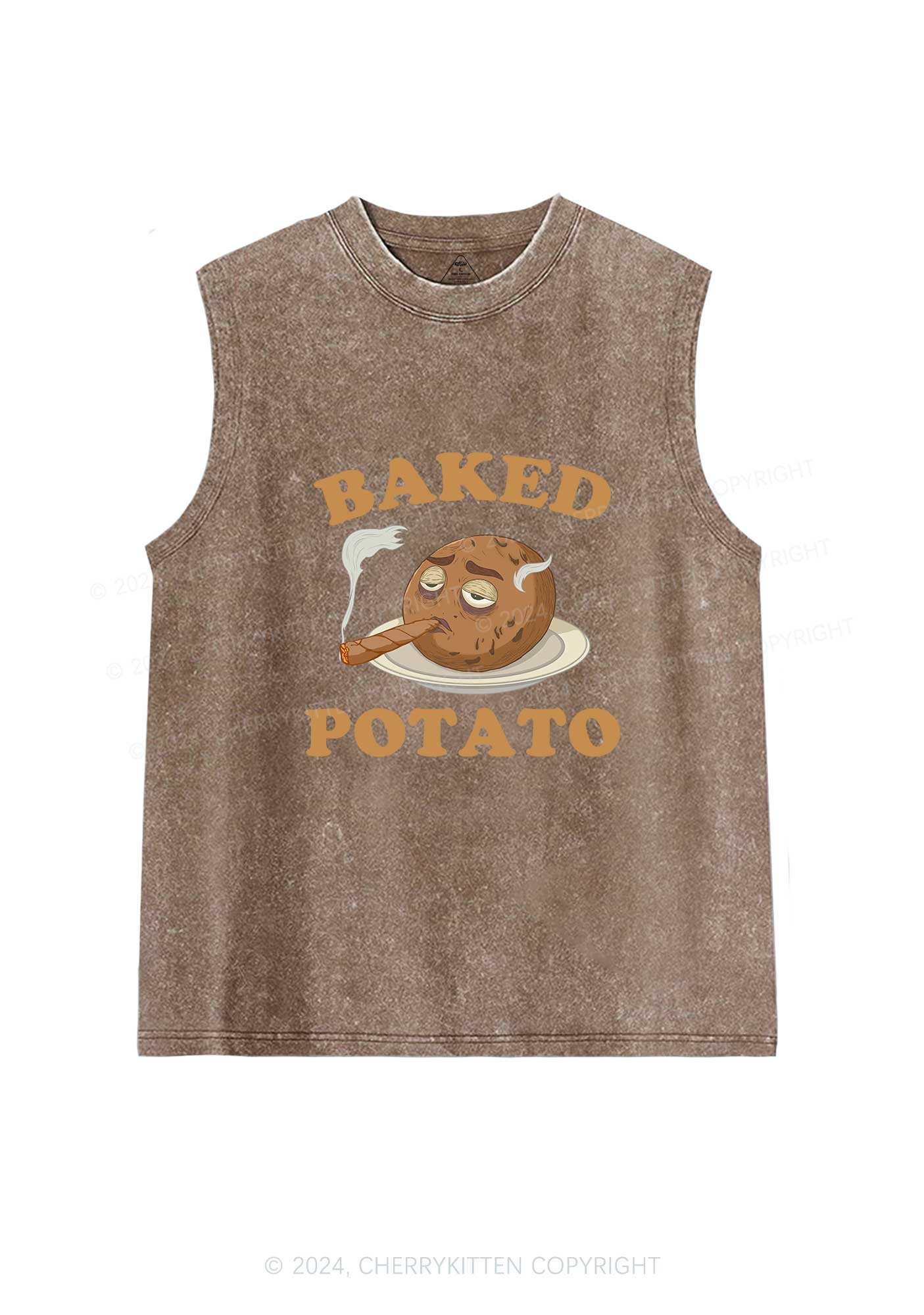 Baked Potato Y2K Washed Tank Cherrykitten